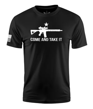 Come And Take It Short Sleeve Shirt Apparel and Accessories Black Cotton