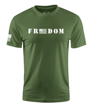 Freedom Short Sleeve Shirt Apparel and Accessories Military Green Cotton
