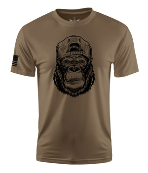 Serious Gorilla Short Sleeve Shirt Apparel and Accessories Tan Cotton