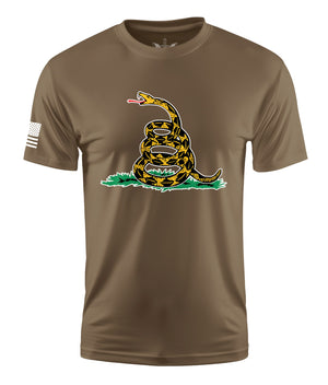 Gadsden Snake Short Sleeve Shirt Apparel and Accessories Tan Cotton