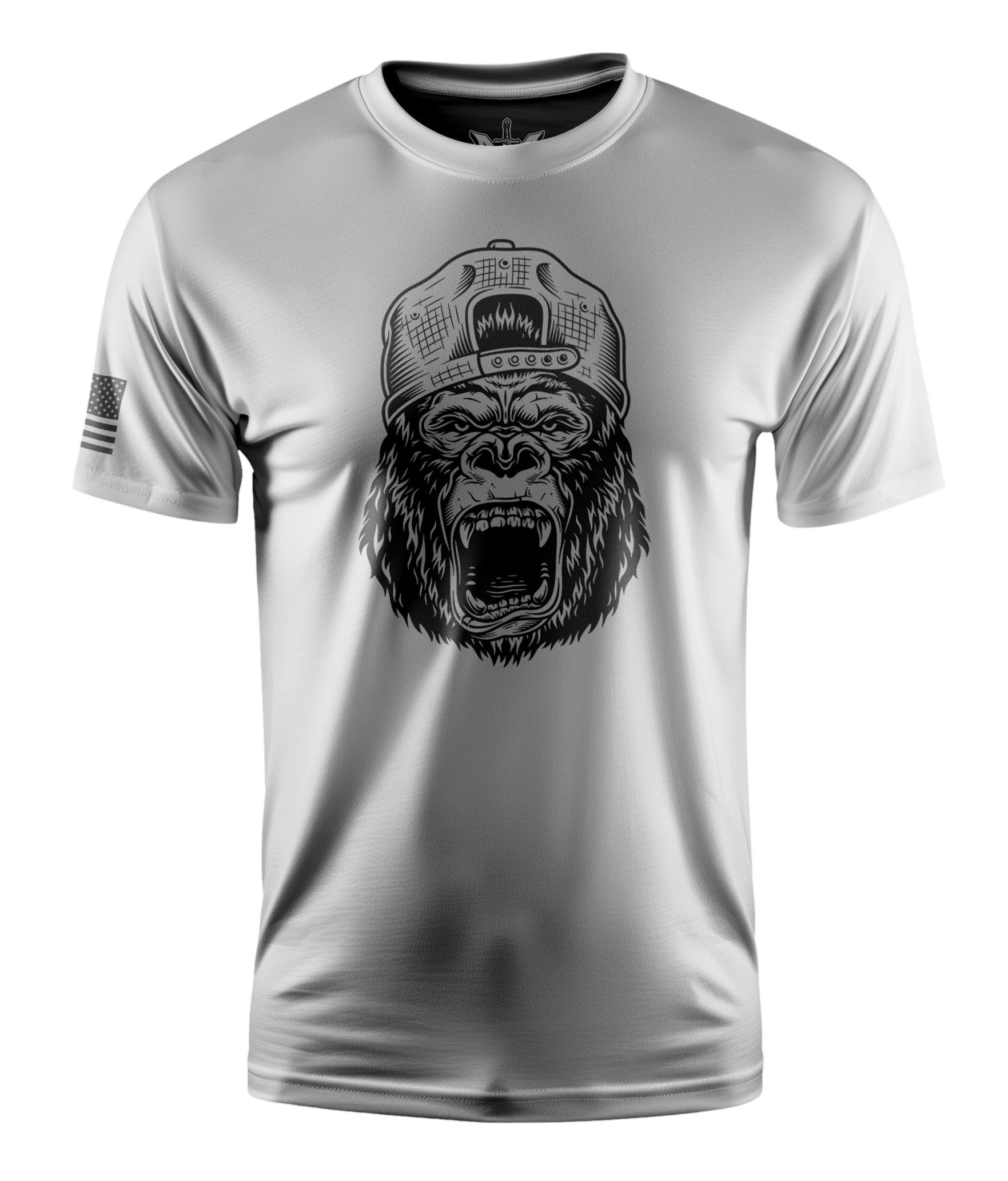 Angry Gorilla Short Sleeve Shirt Apparel and Accessories White Cotton