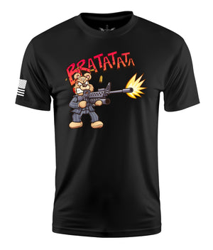 Bear Shooting Short Sleeve Shirt Apparel and Accessories Black Cotton