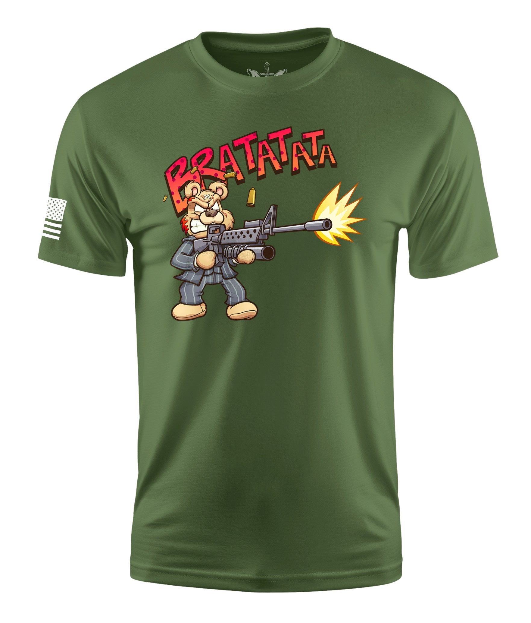 Bear Shooting Short Sleeve Shirt Apparel and Accessories Military Green Cotton