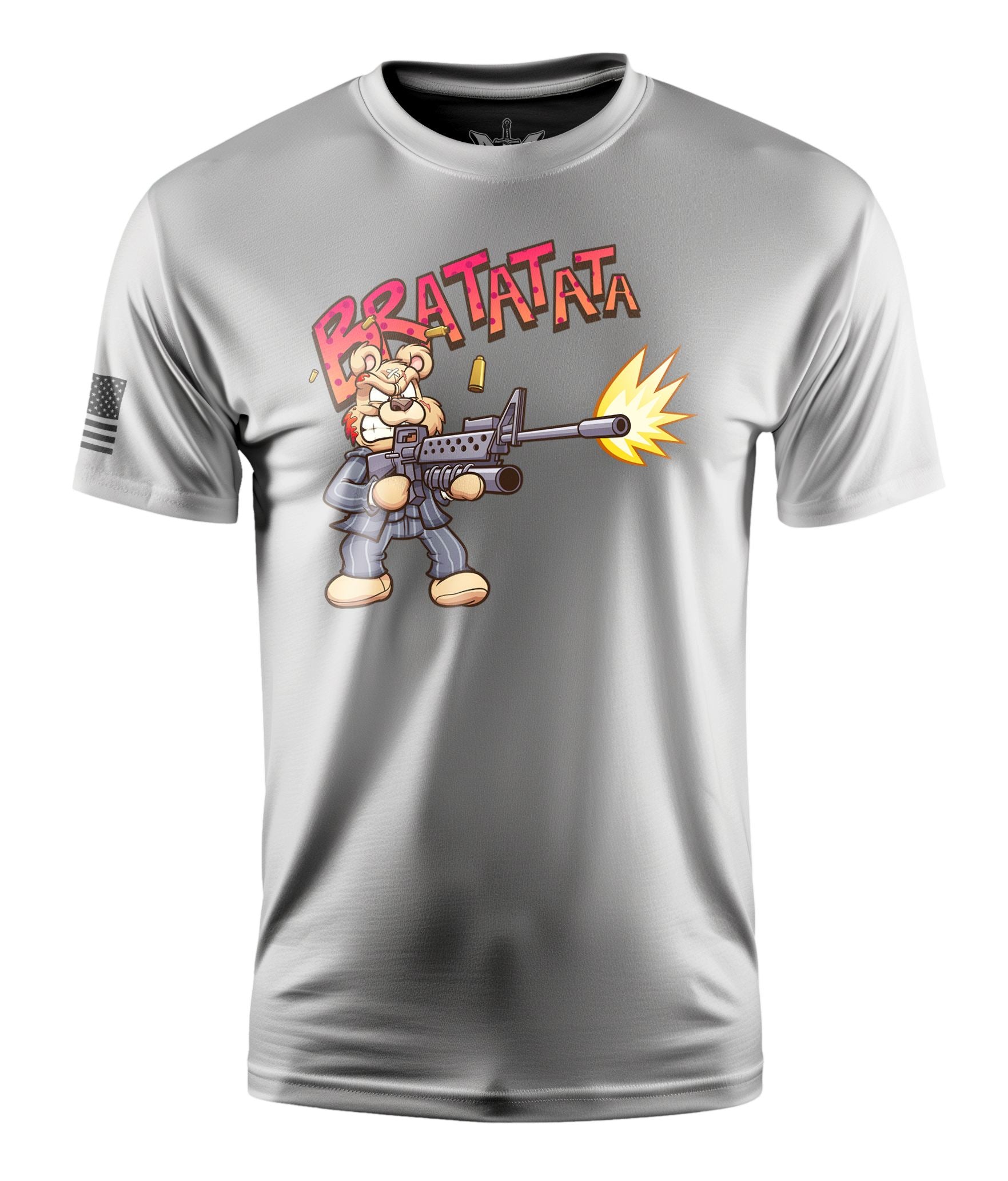 Bear Shooting Short Sleeve Shirt Apparel and Accessories White Cotton