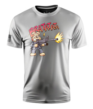 Bear Shooting Short Sleeve Shirt Apparel and Accessories White Cotton