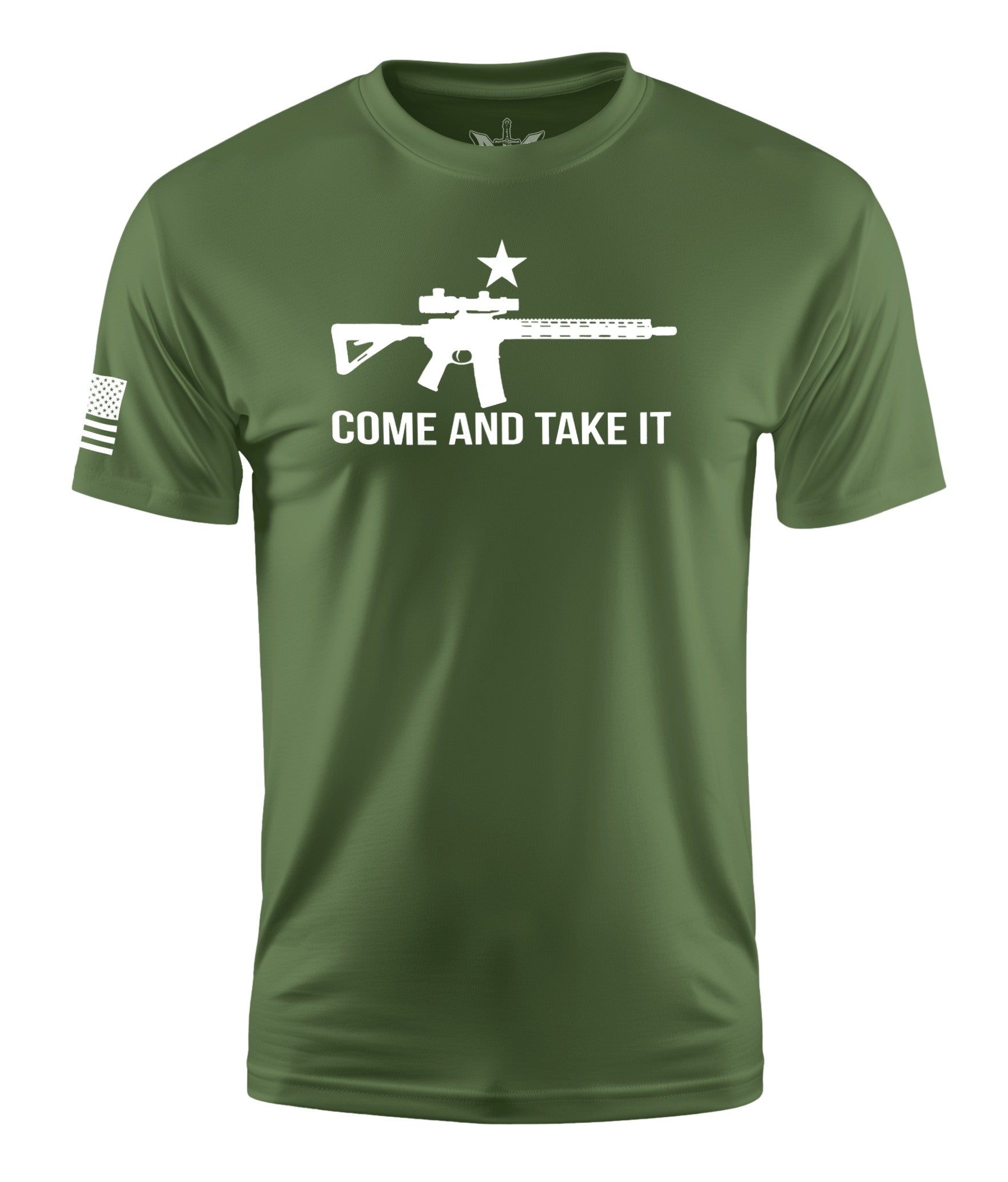 Come And Take It Short Sleeve Shirt Apparel and Accessories Military Green Cotton