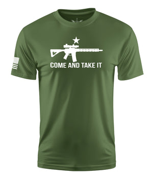 Come And Take It Short Sleeve Shirt Apparel and Accessories Military Green Cotton