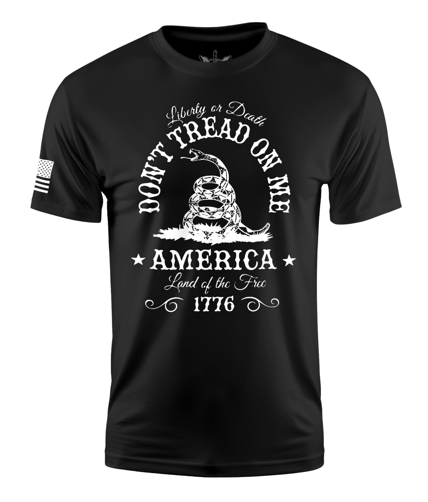 Don't Tread On Me Liberty Or Death Short Sleeve Shirt Apparel and Accessories Black Cotton