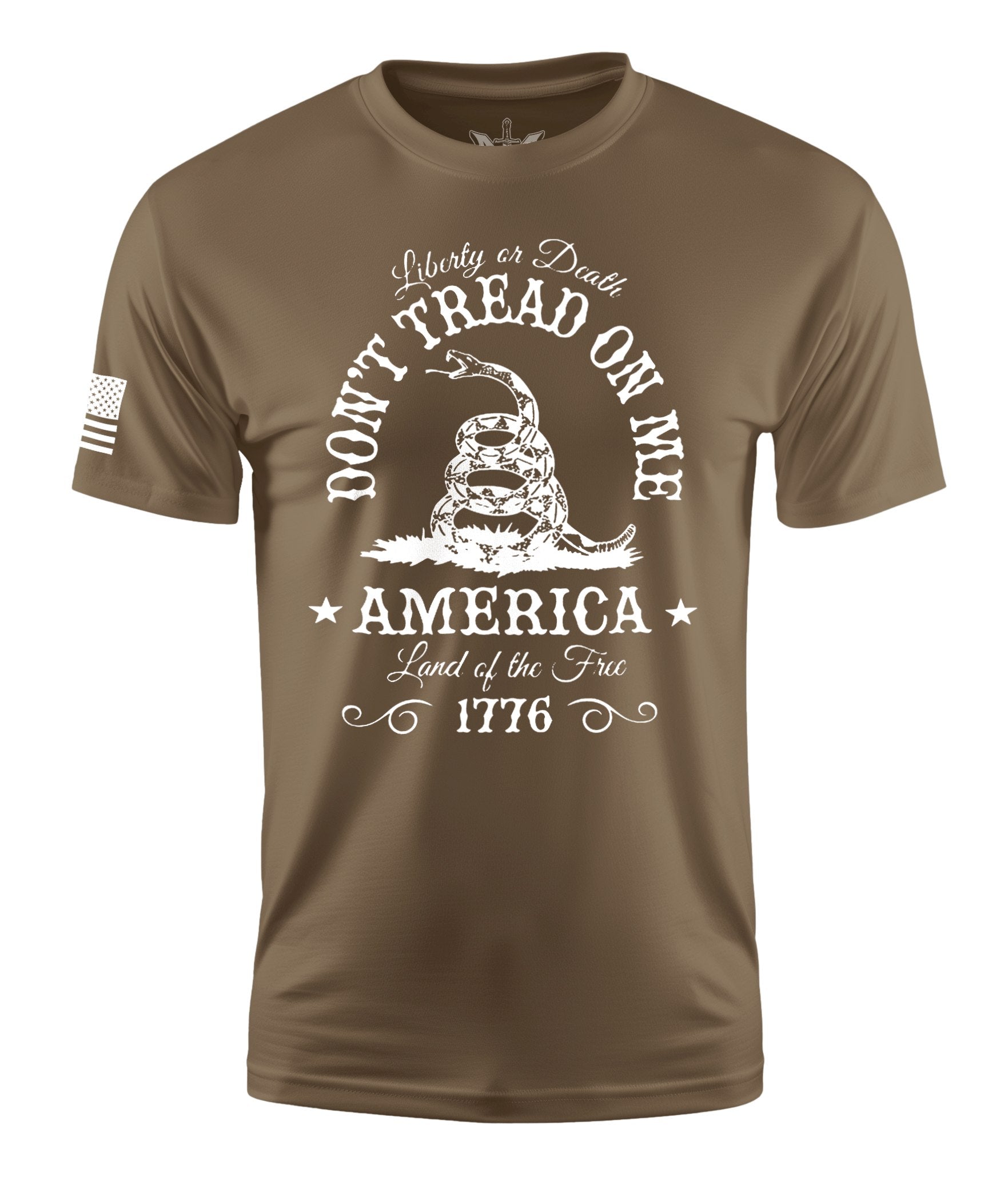 Don't Tread On Me Liberty Or Death Short Sleeve Shirt Apparel and Accessories Tan Cotton