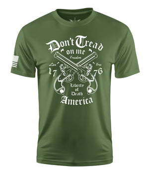 Don't Tread On Me Pistols Short Sleeve Shirt Apparel and Accessories Military Green Cotton