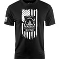 Don't Tread On Me Flag Short Sleeve Shirt Apparel and Accessories Black White Cotton
