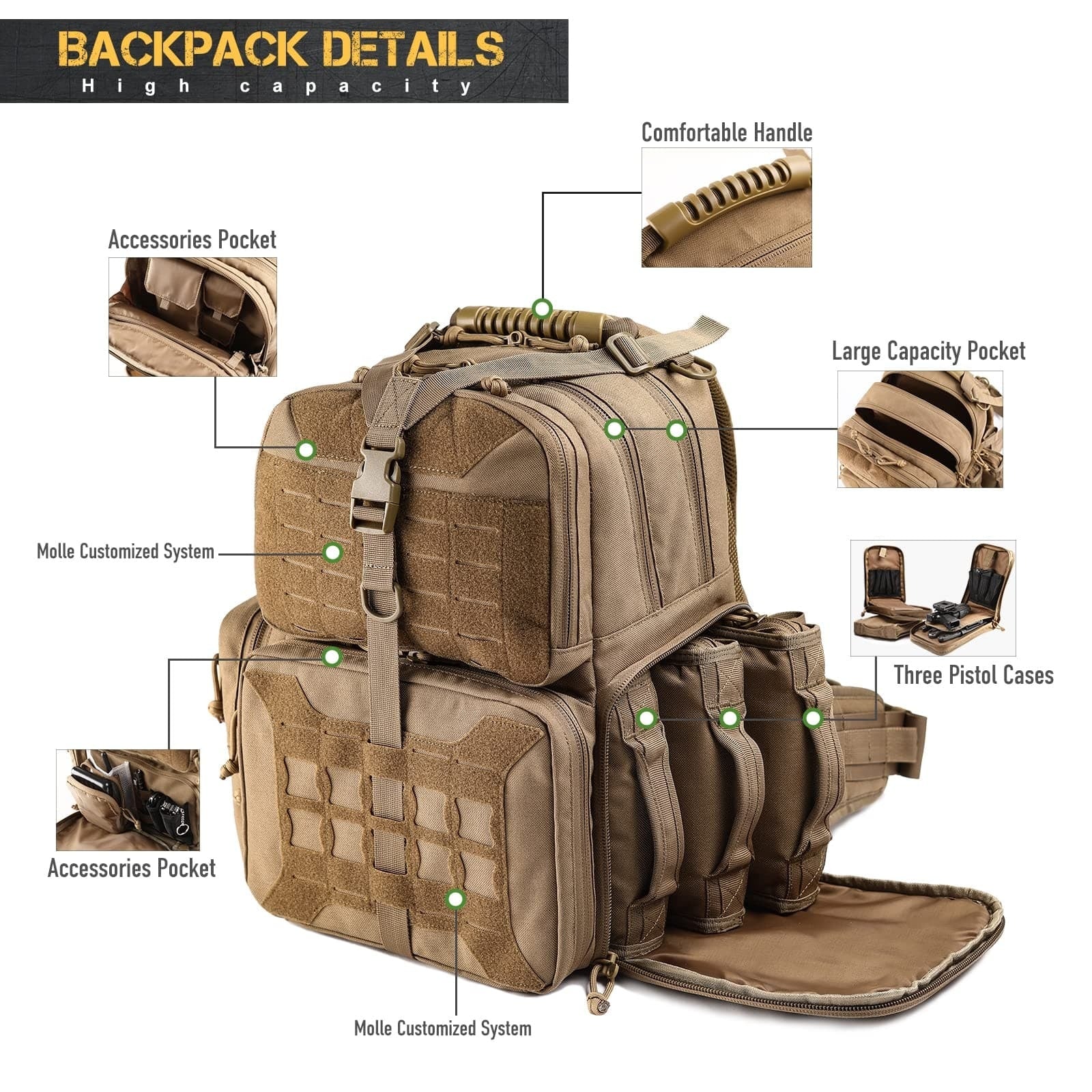 Waterproof Range Backpack Shooting & Range Accessories Tan