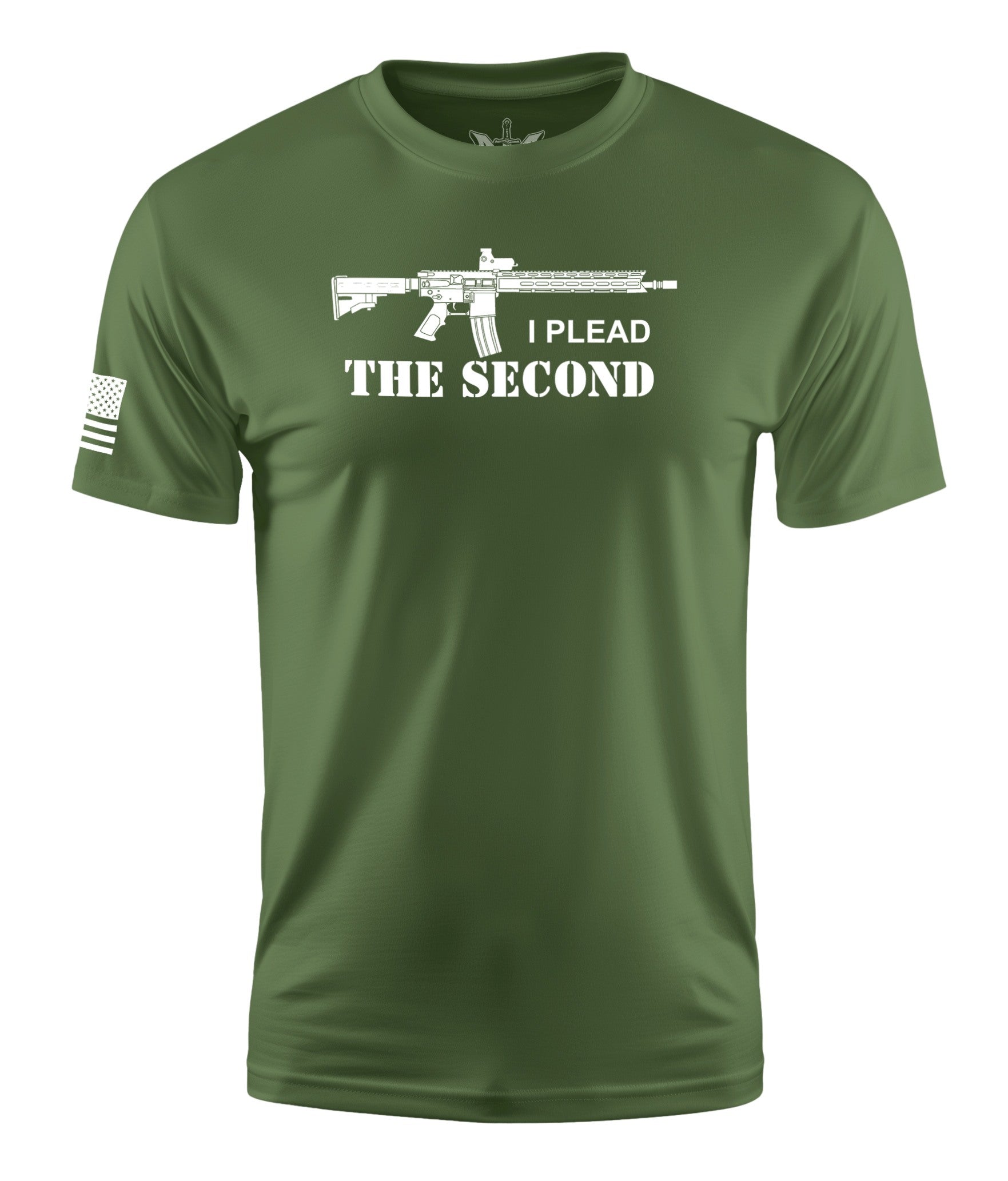 I Plead The Second Short Sleeve Shirt Apparel and Accessories Military Green Cotton