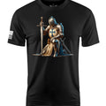 Kneeling Knight Short Sleeve Shirt Apparel and Accessories Black Cotton