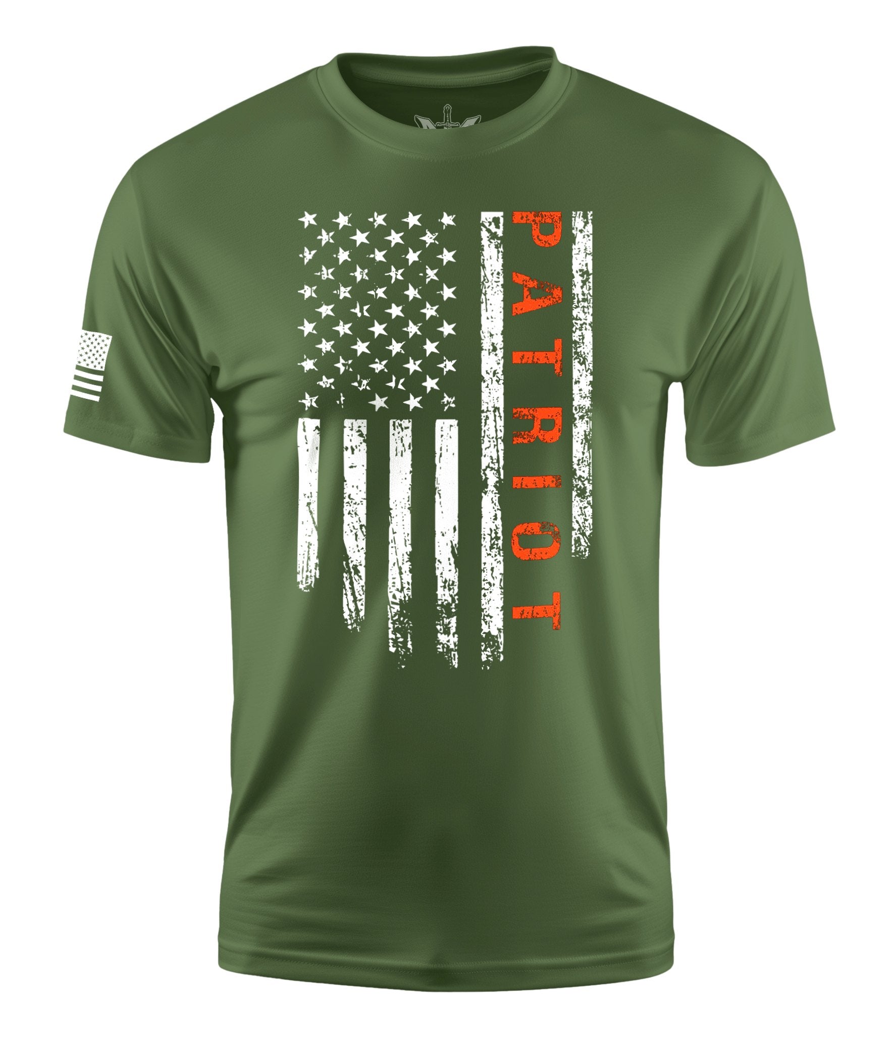 Patriot Flag Short Sleeve Shirt Apparel and Accessories Military Green Cotton