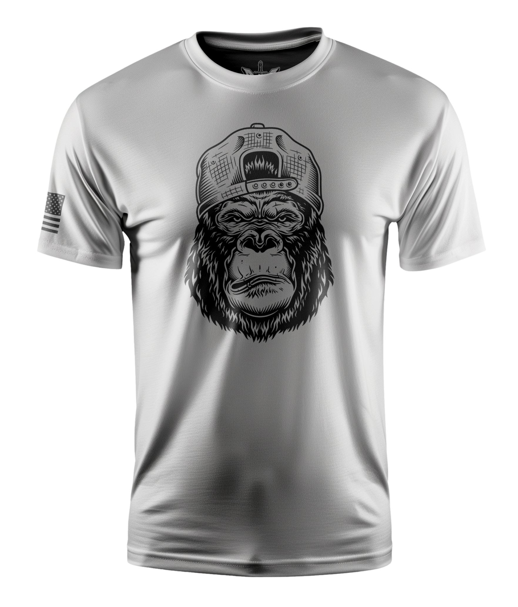 Serious Gorilla Short Sleeve Shirt Apparel and Accessories White Cotton