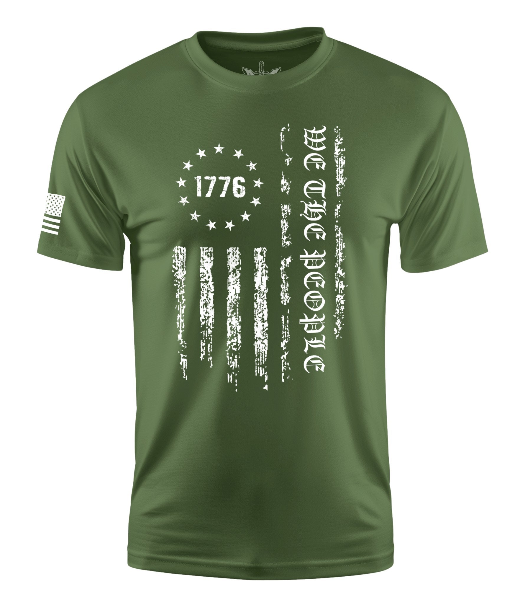 We The People Flag 1776 Betsy Short Sleeve Shirt Apparel and Accessories Military Green Cotton