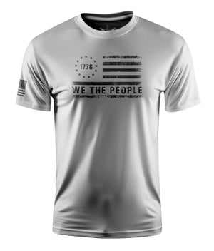 We The People Flag Stressed Short Sleeve Shirt Apparel and Accessories White Cotton
