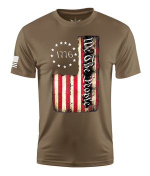 We The People Flag 1776 Betsy Color Short Sleeve Shirt Apparel and Accessories Tan Cotton