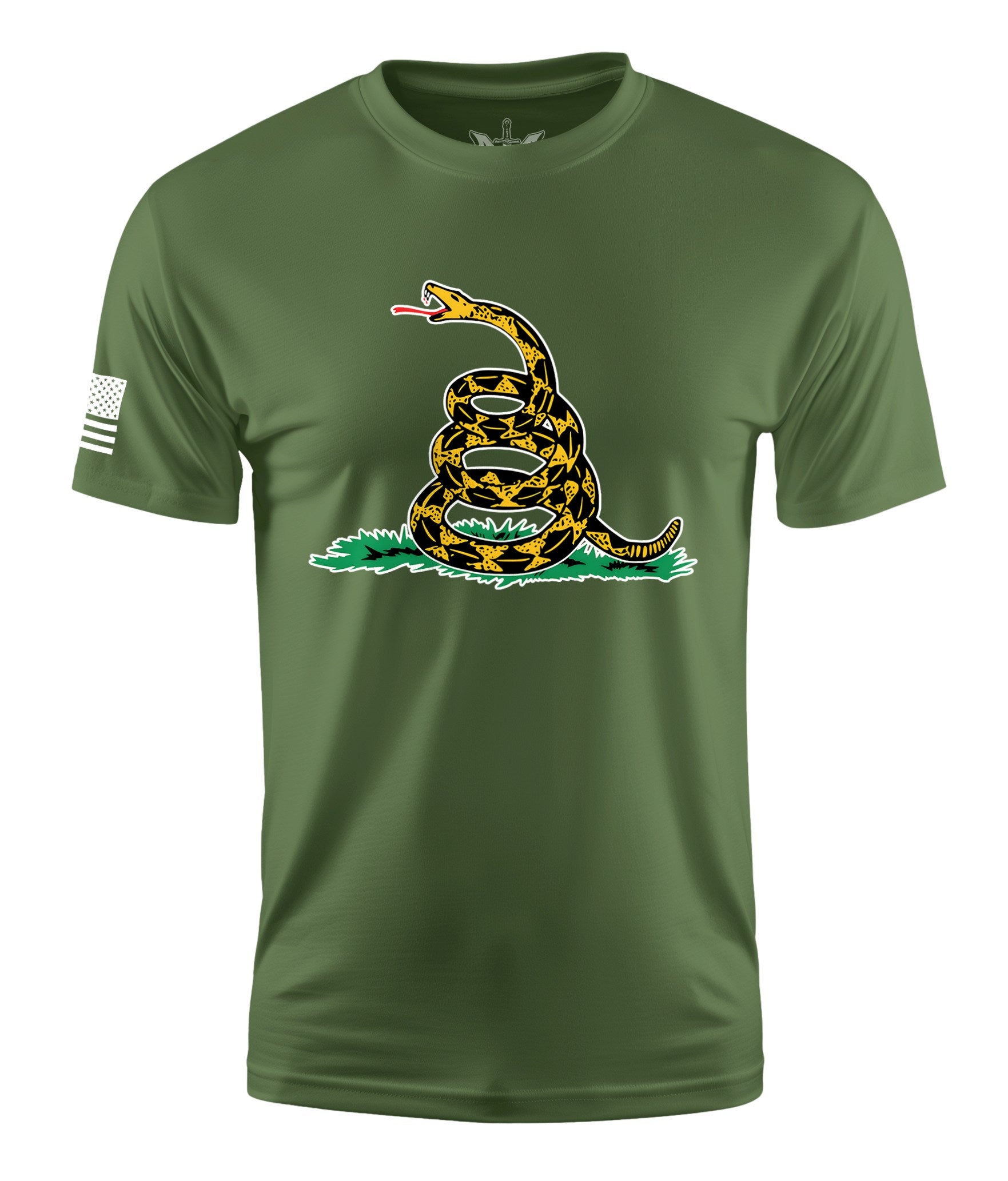 Gadsden Snake Short Sleeve Shirt Apparel and Accessories Military Green Cotton