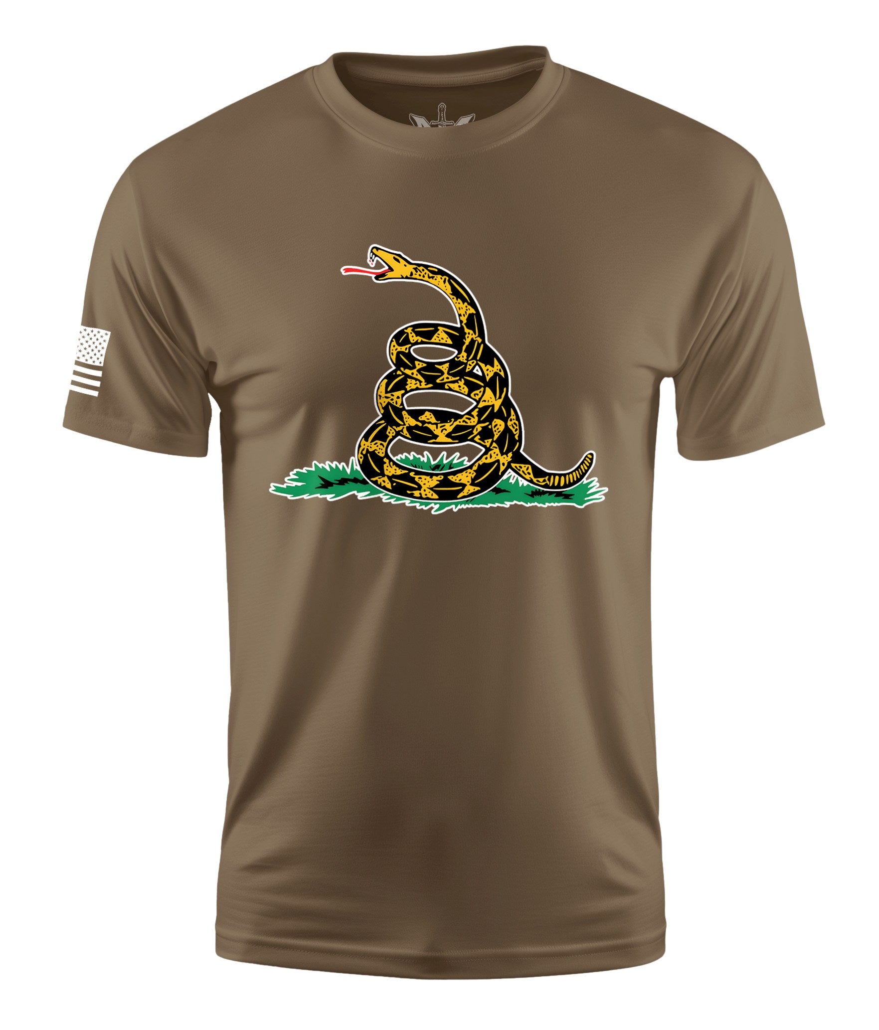 Gadsden Snake Short Sleeve Shirt Apparel and Accessories Tan Cotton
